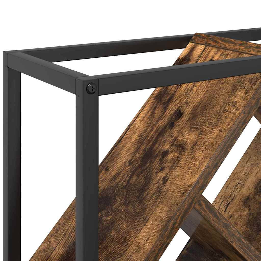 Wijnrek Gerookt eiken 51 x 18 x 52,5 cm Bewerkt hout is nu te koop bij PeponiXL, paradijselijk wonen!