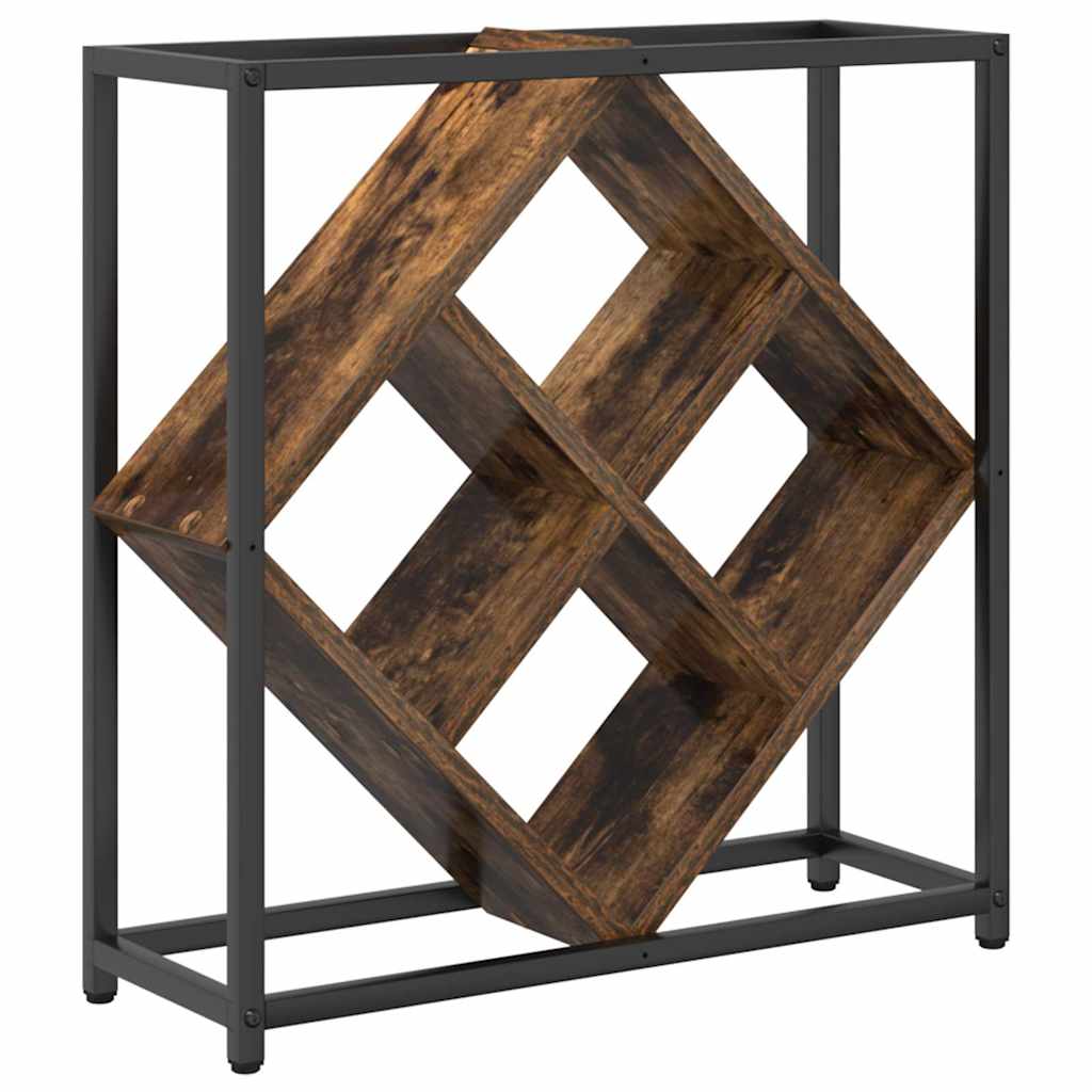 Wijnrek Gerookt eiken 51 x 18 x 52,5 cm Bewerkt hout is nu te koop bij PeponiXL, paradijselijk wonen!