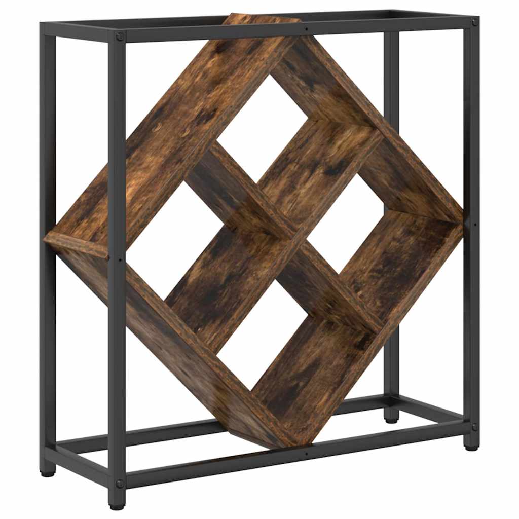 Wijnrek Gerookt eiken 51 x 18 x 52,5 cm Bewerkt hout is nu te koop bij PeponiXL, paradijselijk wonen!