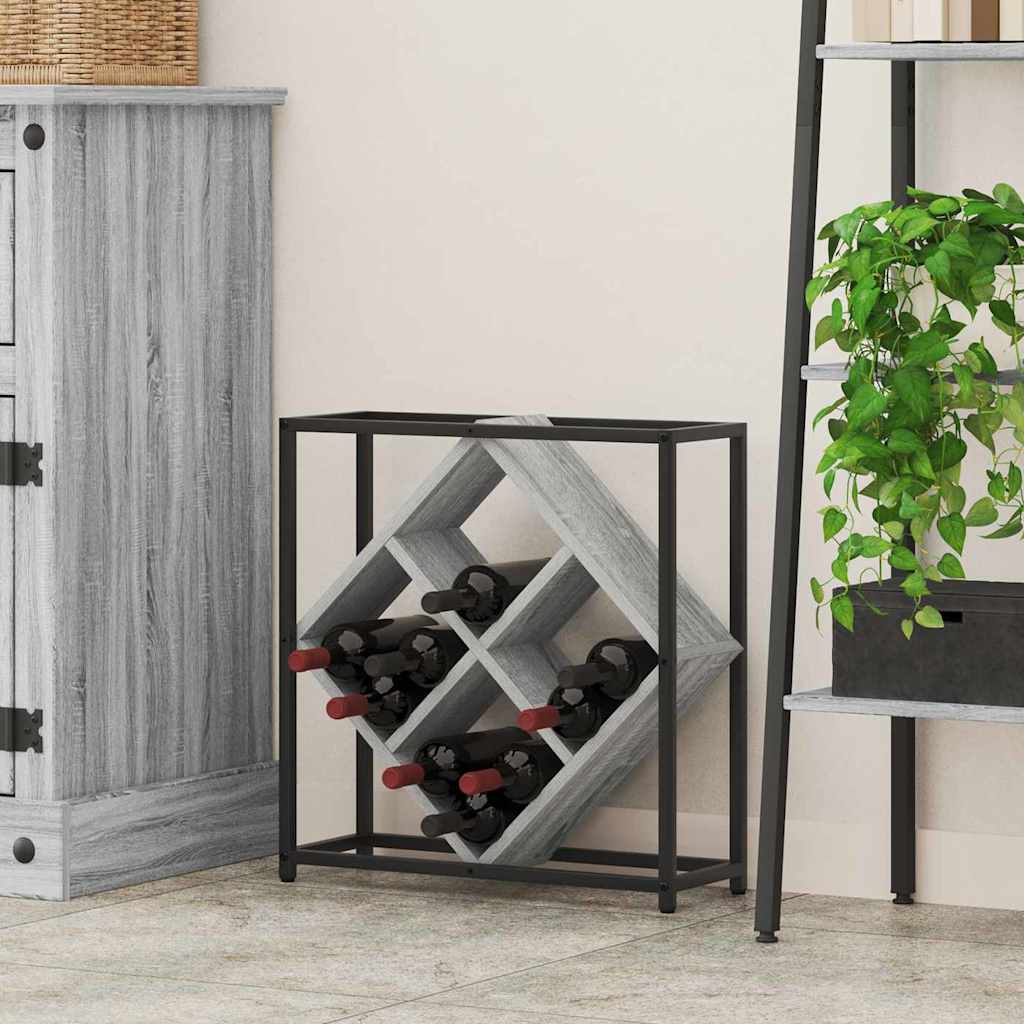 Wijnrek Grijs Sonoma 51 x 18 x 52,5 cm Bewerkt hout is nu te koop bij PeponiXL, paradijselijk wonen!