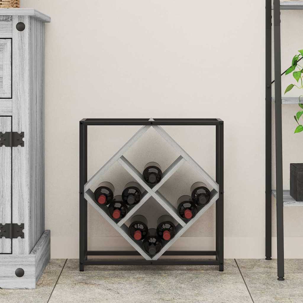 Wijnrek Grijs Sonoma 51 x 18 x 52,5 cm Bewerkt hout is nu te koop bij PeponiXL, paradijselijk wonen!