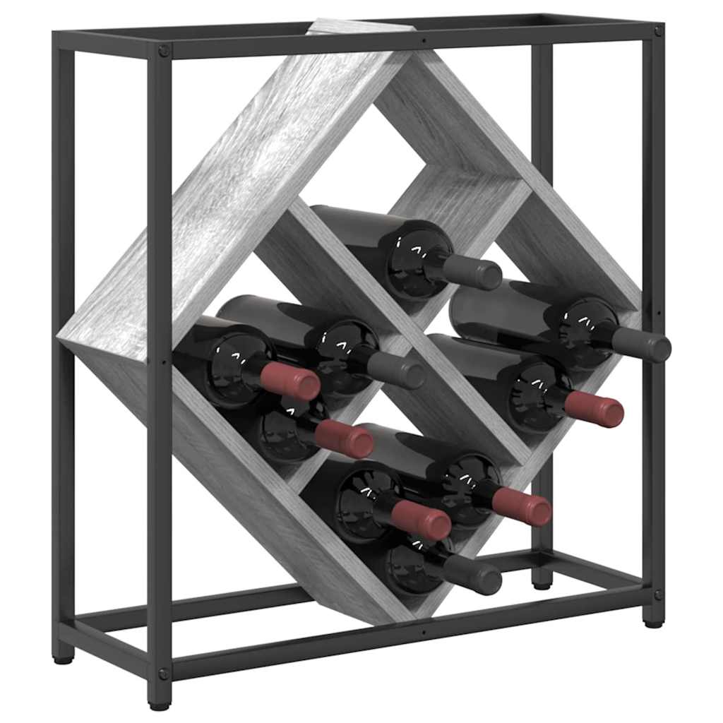 Wijnrek Grijs Sonoma 51 x 18 x 52,5 cm Bewerkt hout is nu te koop bij PeponiXL, paradijselijk wonen!