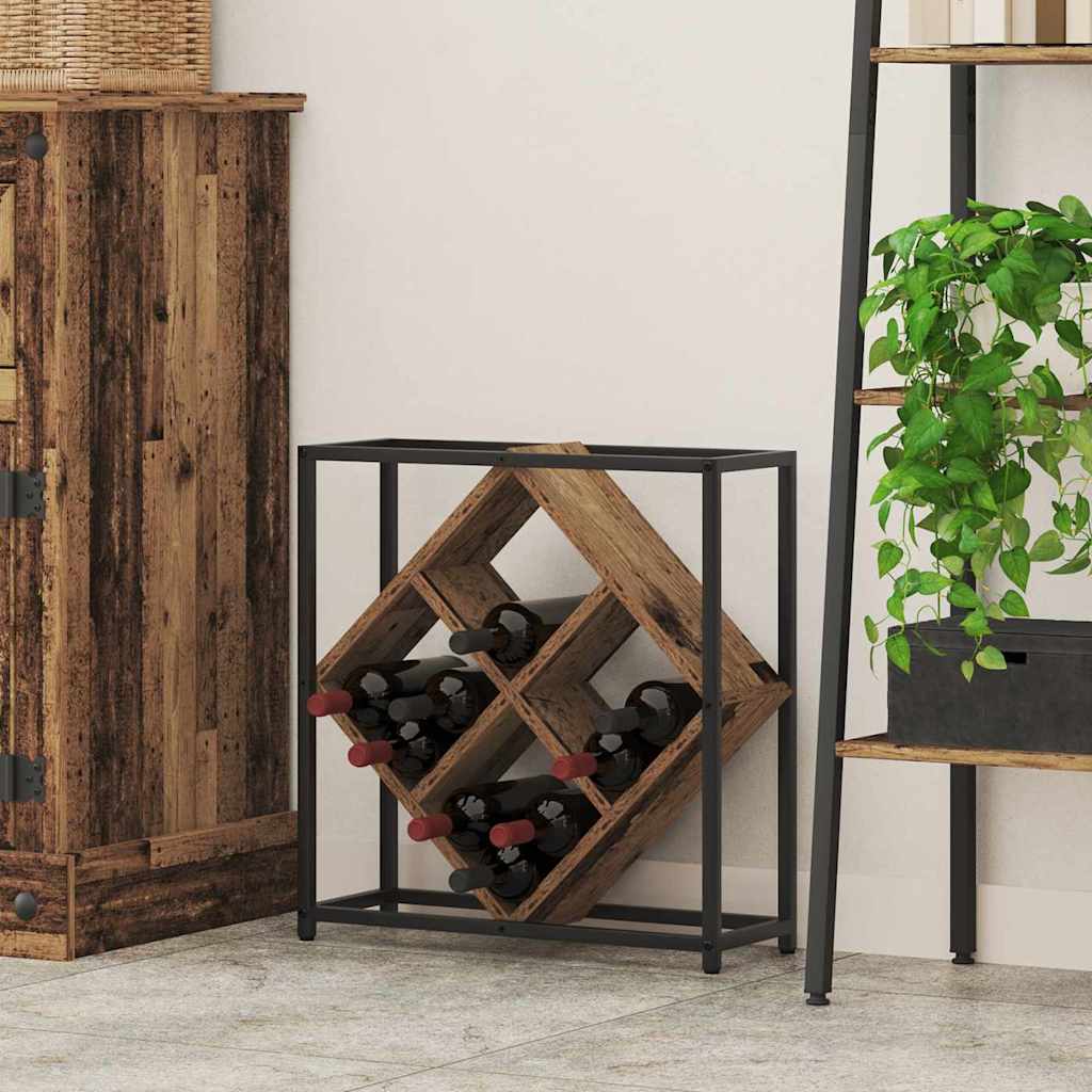 Wijnrek Oudhout 51 x 18 x 52,5 cm Bewerkt hout is nu te koop bij PeponiXL, paradijselijk wonen!