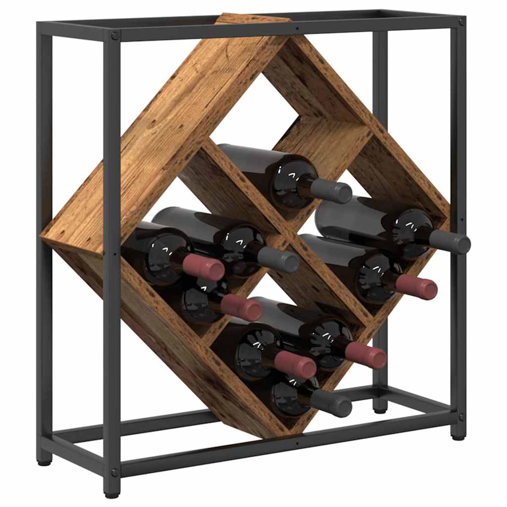 Wijnrek Oudhout 51 x 18 x 52,5 cm Bewerkt hout is nu te koop bij PeponiXL, paradijselijk wonen!