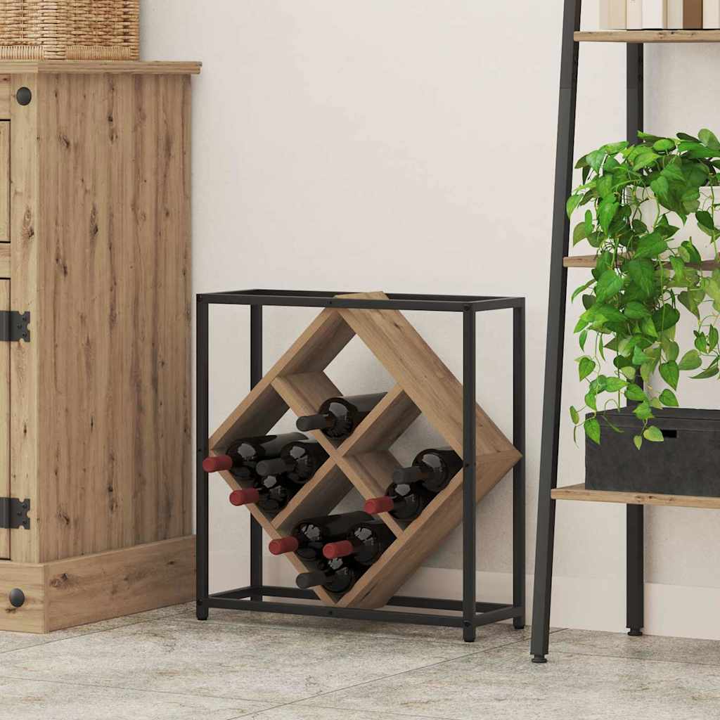 Wijnrek Artisan Eiken 51 x 18 x 52,5 cm Bewerkt hout is nu te koop bij PeponiXL, paradijselijk wonen!