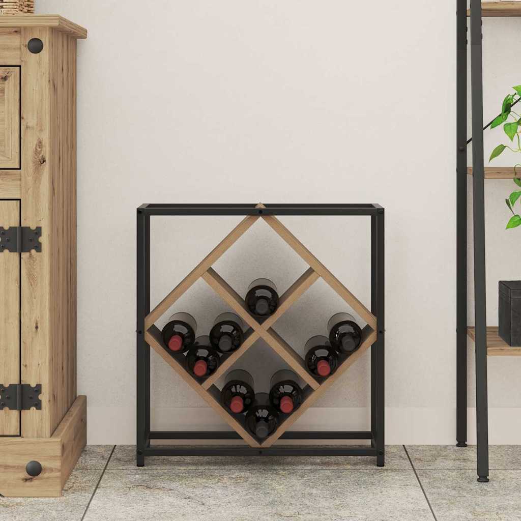 Wijnrek Artisan Eiken 51 x 18 x 52,5 cm Bewerkt hout is nu te koop bij PeponiXL, paradijselijk wonen!