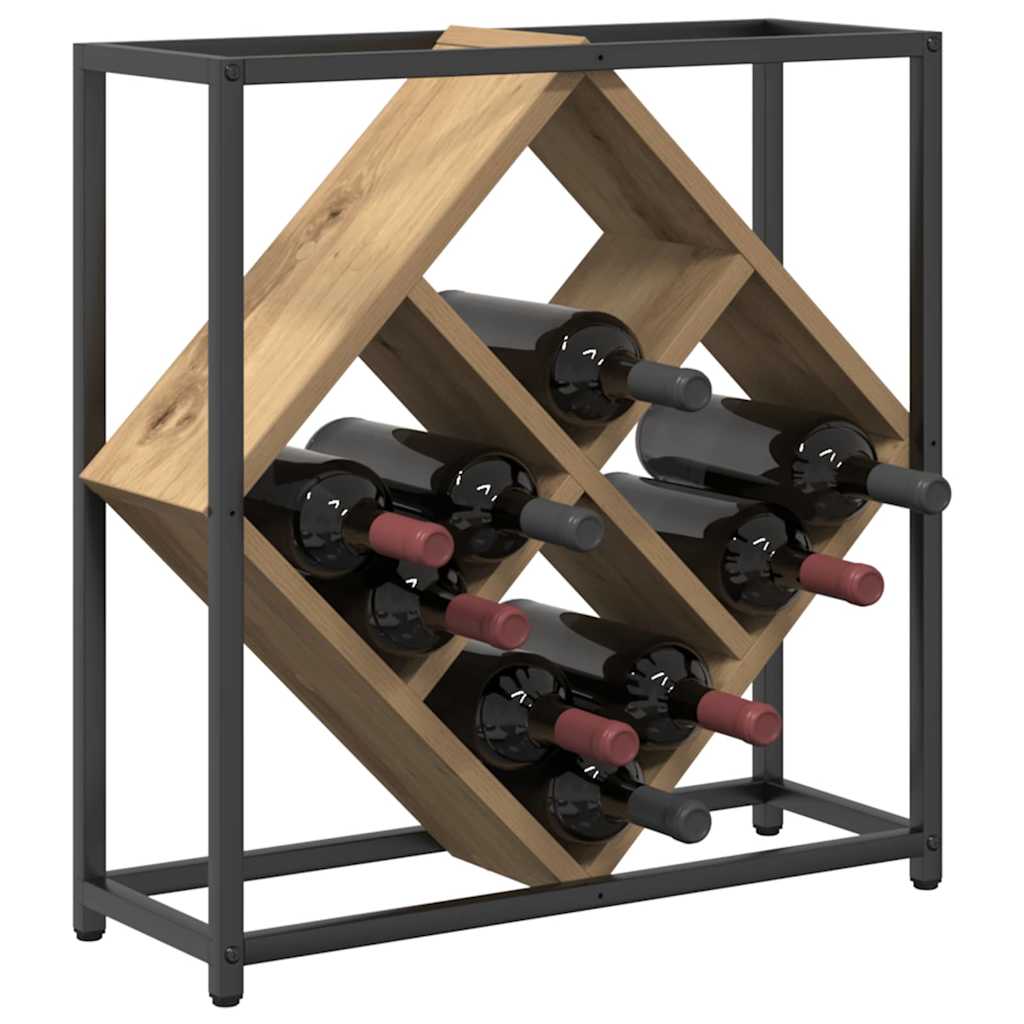 Wijnrek Artisan Eiken 51 x 18 x 52,5 cm Bewerkt hout is nu te koop bij PeponiXL, paradijselijk wonen!