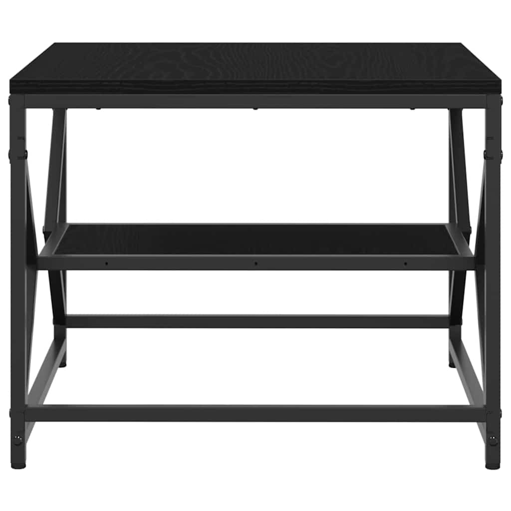 Salontafel Zwart Eiken 51 x 50 x 40 cm Engineered hout en staal is nu te koop bij PeponiXL, paradijselijk wonen!