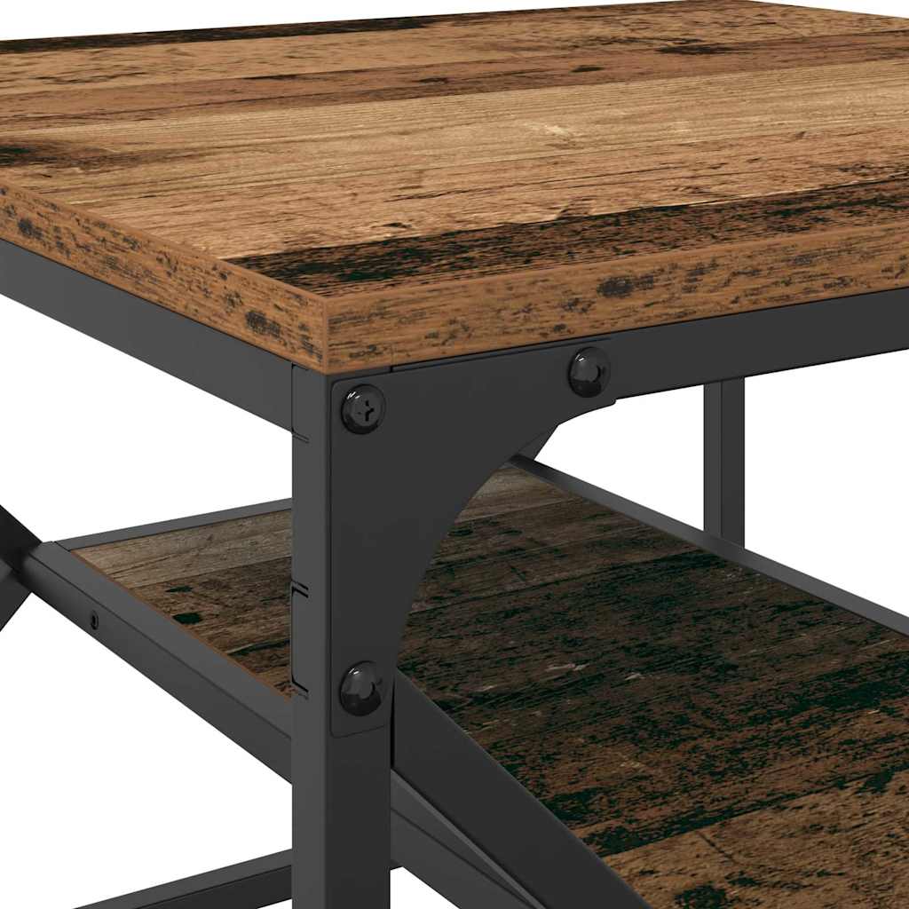 Salontafel Oud Hout 51 x 50 x 40 cm Engineered hout en staal is nu te koop bij PeponiXL, paradijselijk wonen!