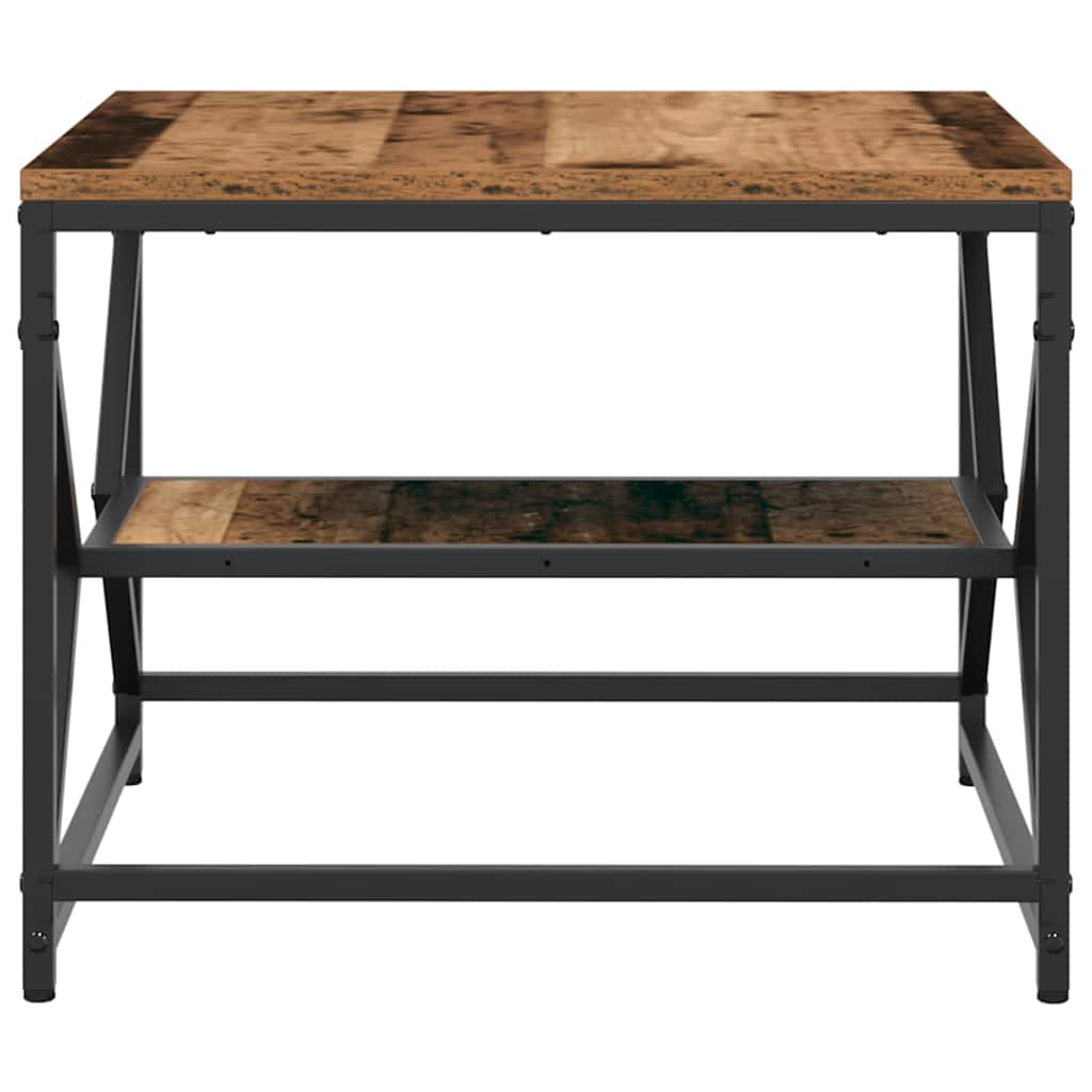 Salontafel Oud Hout 51 x 50 x 40 cm Engineered hout en staal is nu te koop bij PeponiXL, paradijselijk wonen!