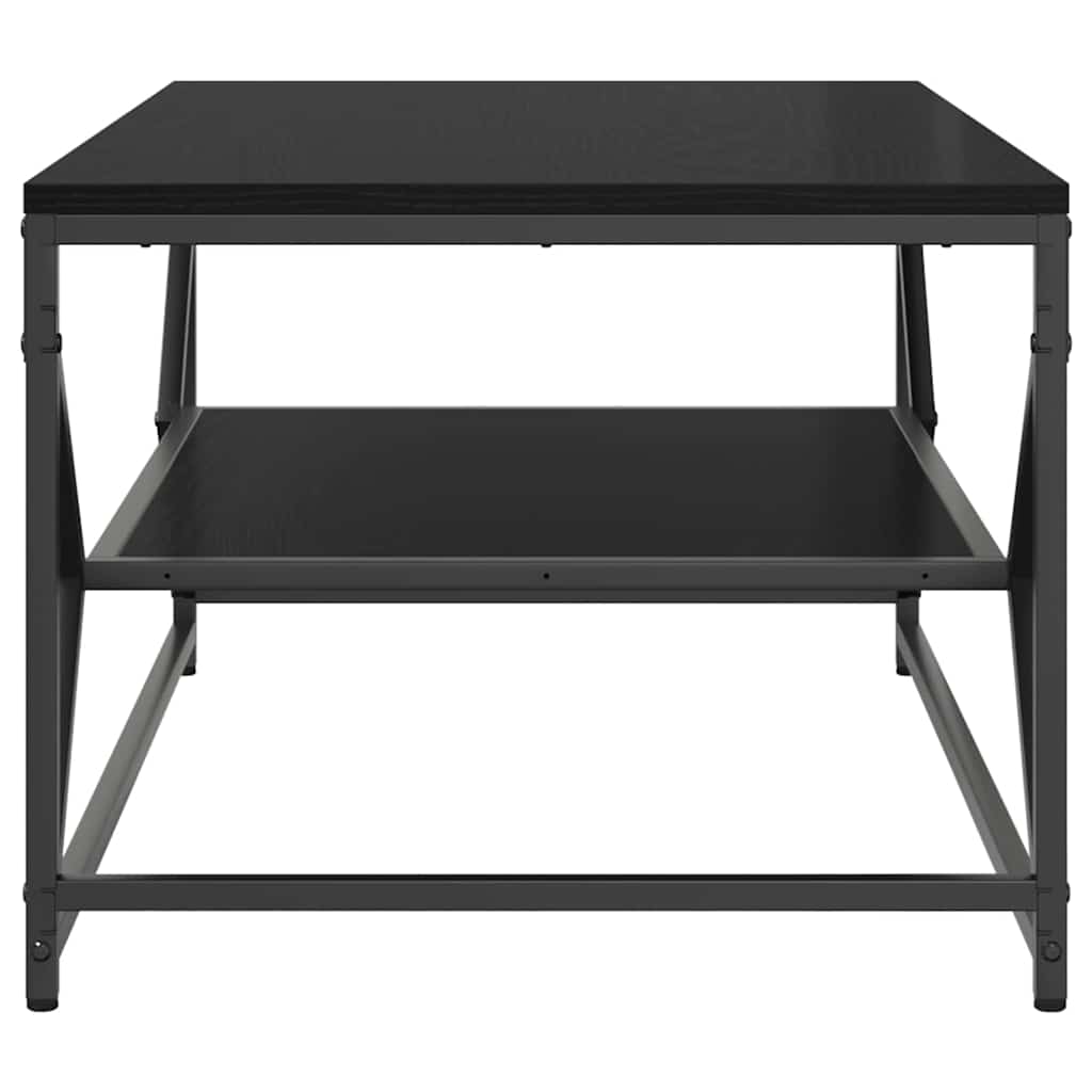 Salontafel Zwart Eiken 90 x 50 x 40 cm Engineered hout en staal is nu te koop bij PeponiXL, paradijselijk wonen!