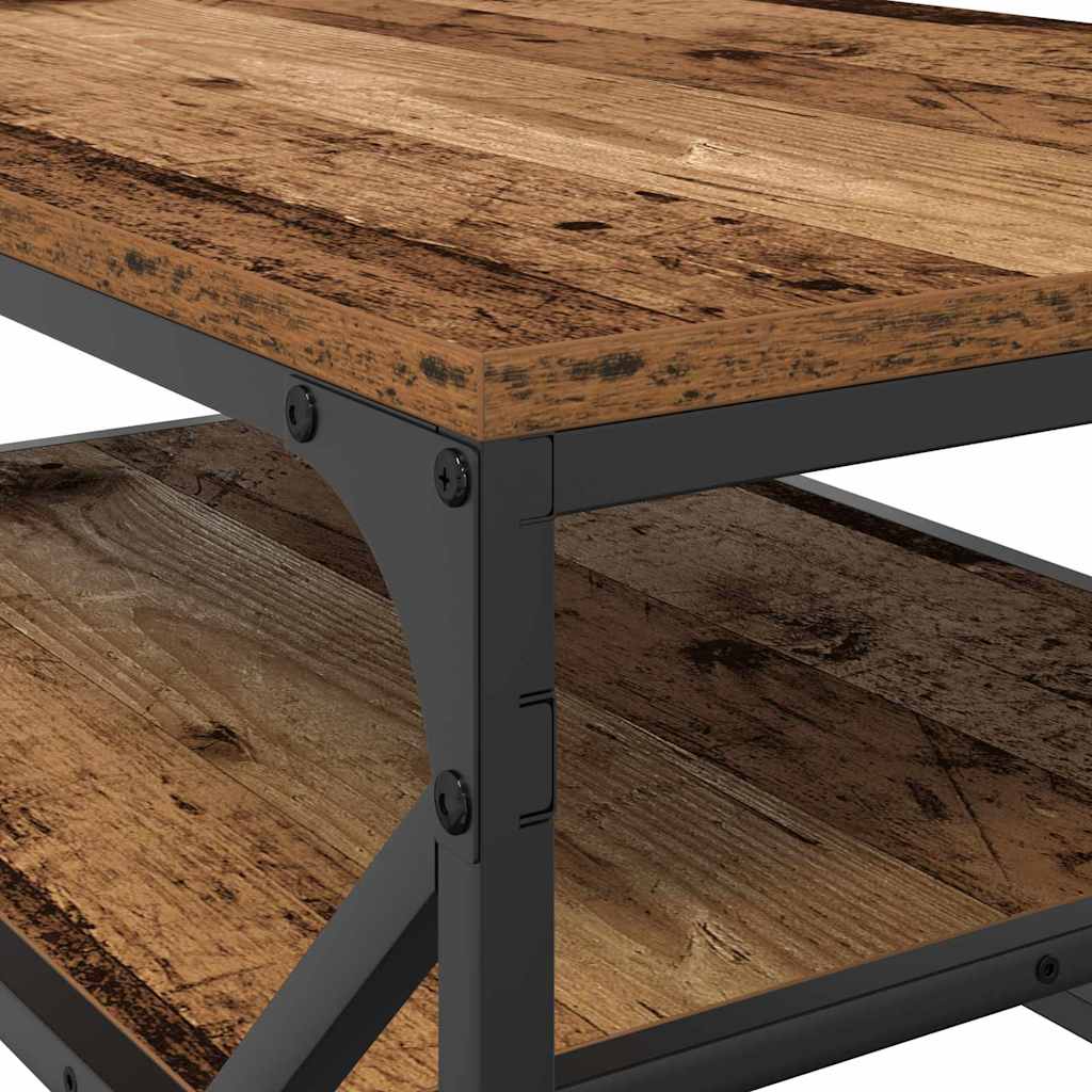 Salontafel Oud Hout 90 x 50 x 40 cm Engineered hout en staal is nu te koop bij PeponiXL, paradijselijk wonen!