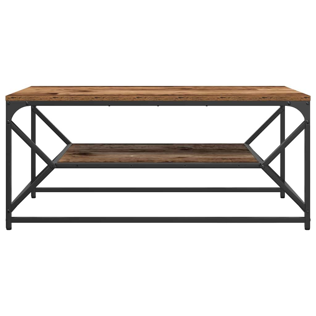 Salontafel Oud Hout 90 x 50 x 40 cm Engineered hout en staal is nu te koop bij PeponiXL, paradijselijk wonen!