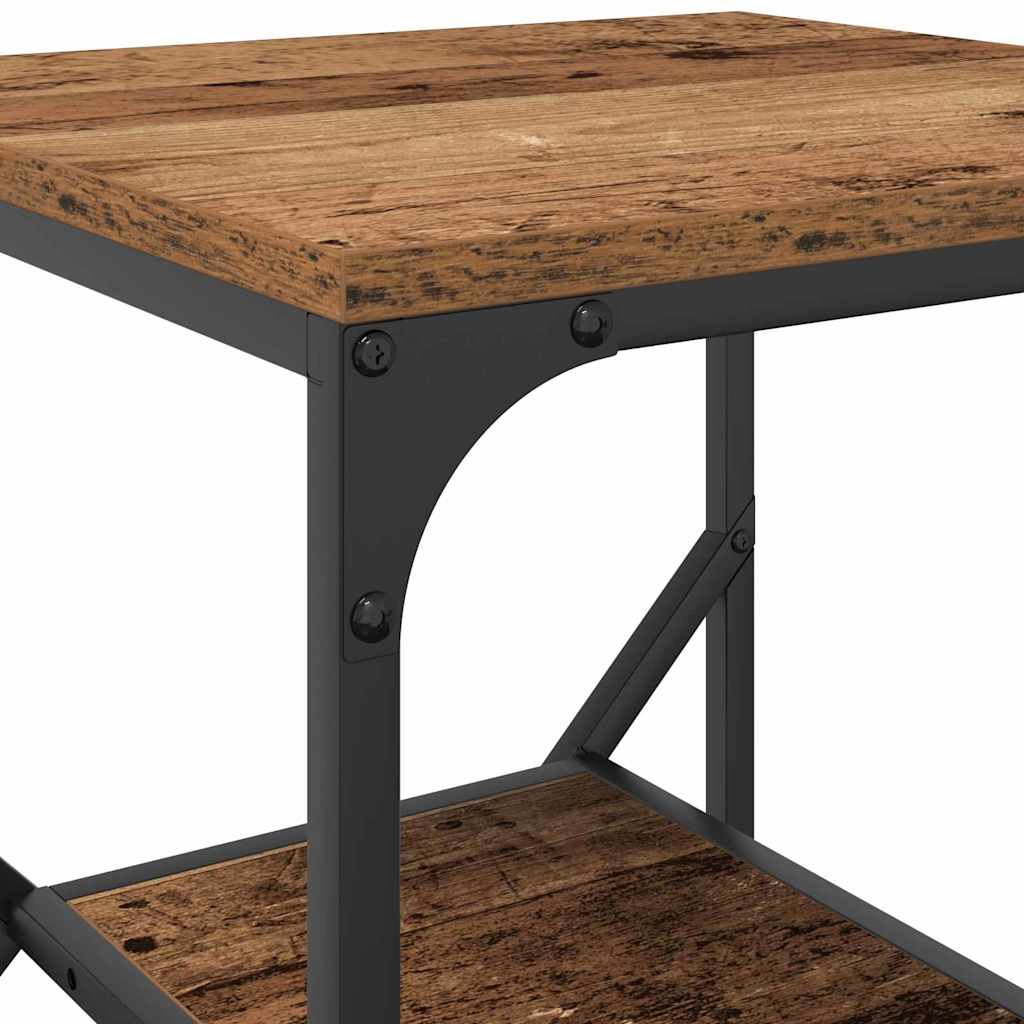 Bijzettafel Oud Hout 41 x 40 x 60 cm Engineered hout en staal is nu te koop bij PeponiXL, paradijselijk wonen!