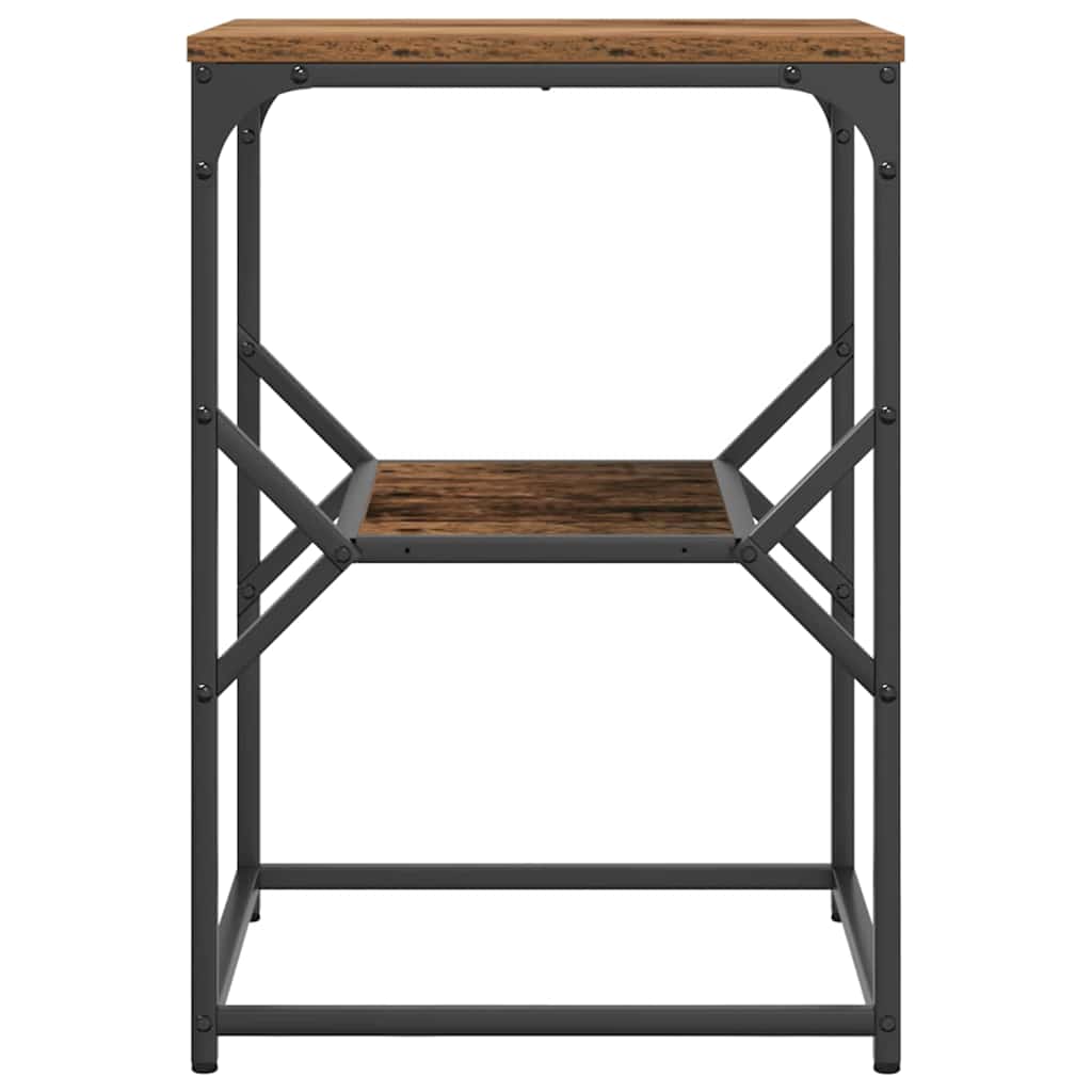 Bijzettafel Oud Hout 41 x 40 x 60 cm Engineered hout en staal is nu te koop bij PeponiXL, paradijselijk wonen!