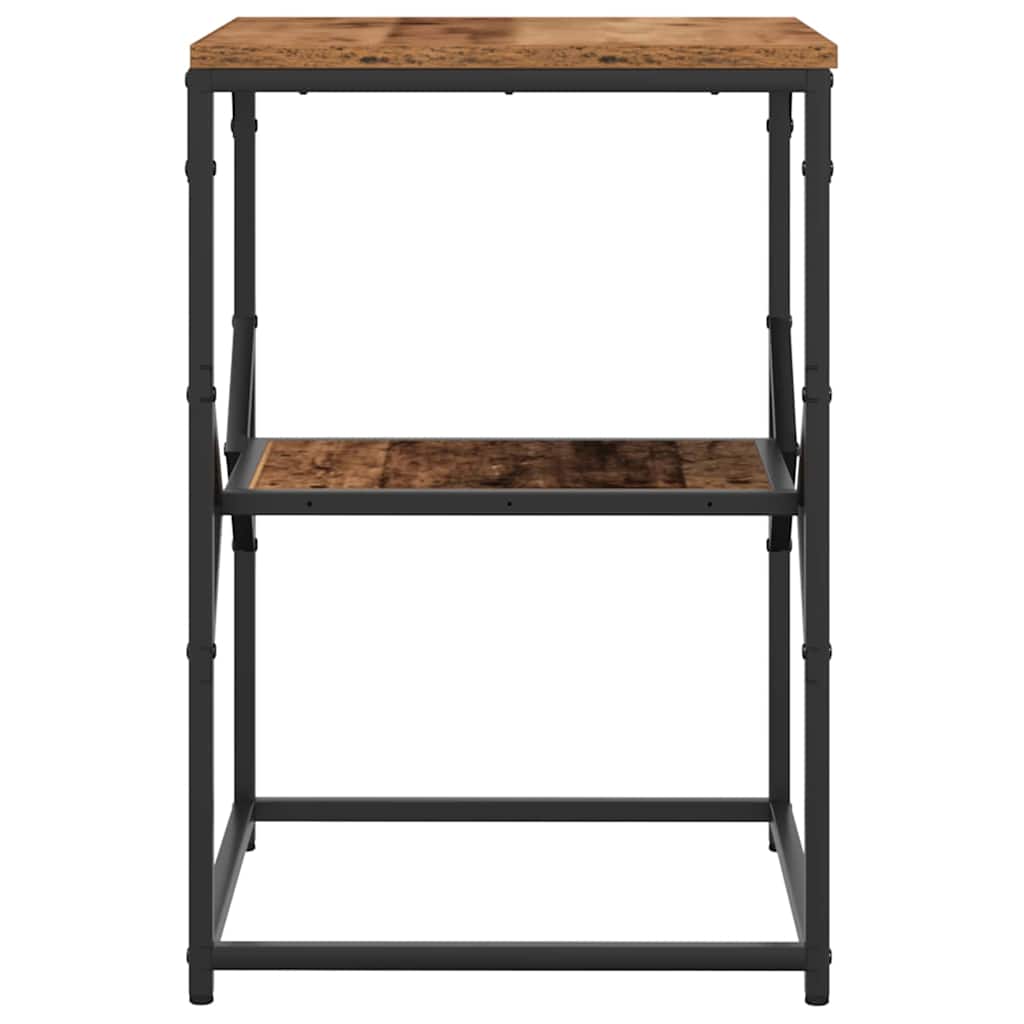 Bijzettafel Oud Hout 41 x 40 x 60 cm Engineered hout en staal is nu te koop bij PeponiXL, paradijselijk wonen!