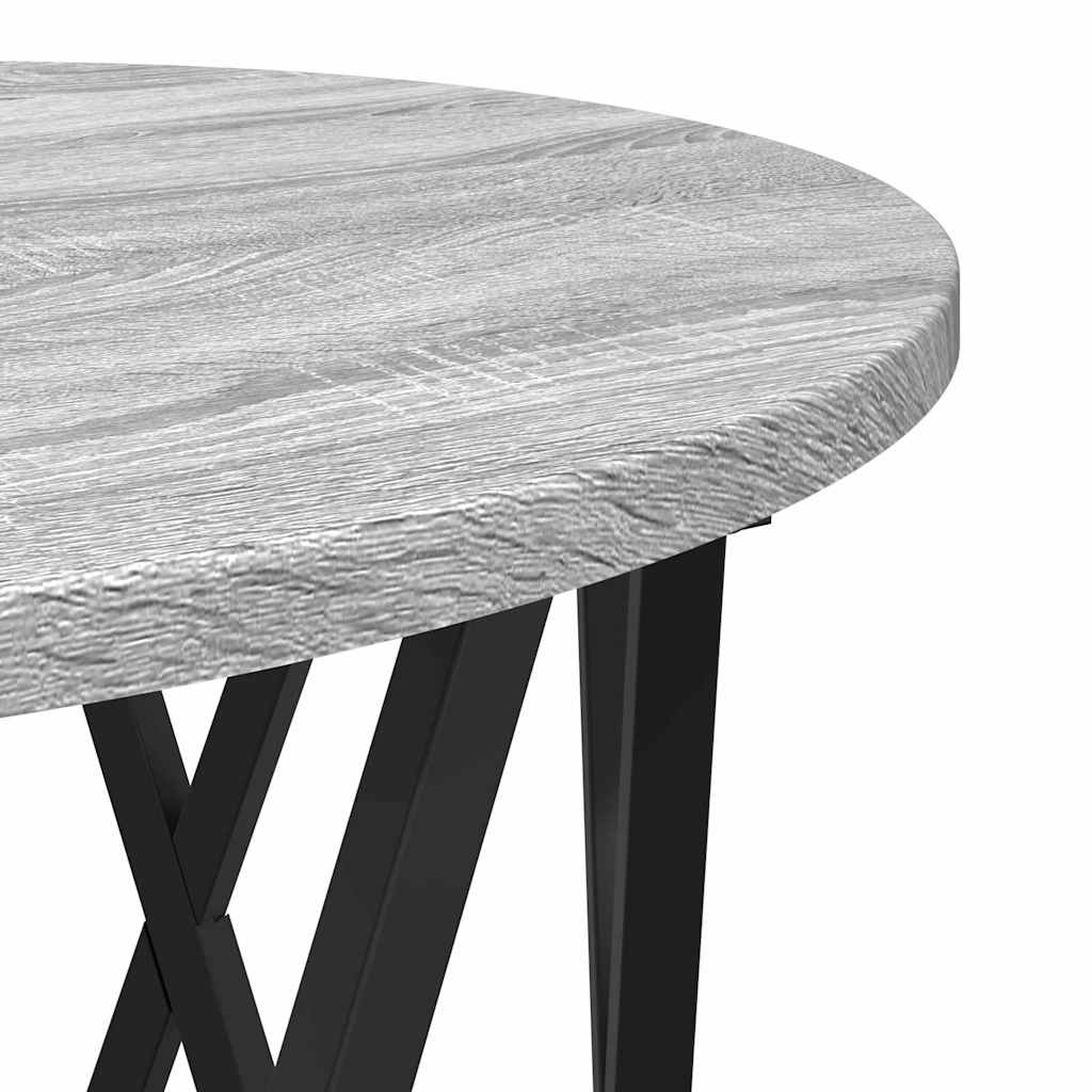 Bijzettafel 2 pcs Grijs Sonoma Engineered hout en staal is nu te koop bij PeponiXL, paradijselijk wonen!