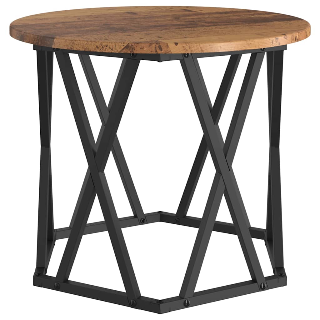 Bijzettafel 2 pcs hergebruikt hout Engineered hout en staal is nu te koop bij PeponiXL, paradijselijk wonen!