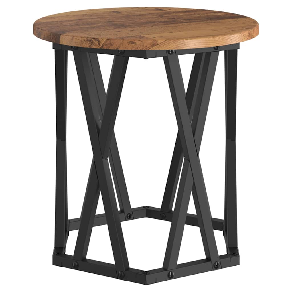 Bijzettafel 2 pcs hergebruikt hout Engineered hout en staal is nu te koop bij PeponiXL, paradijselijk wonen!