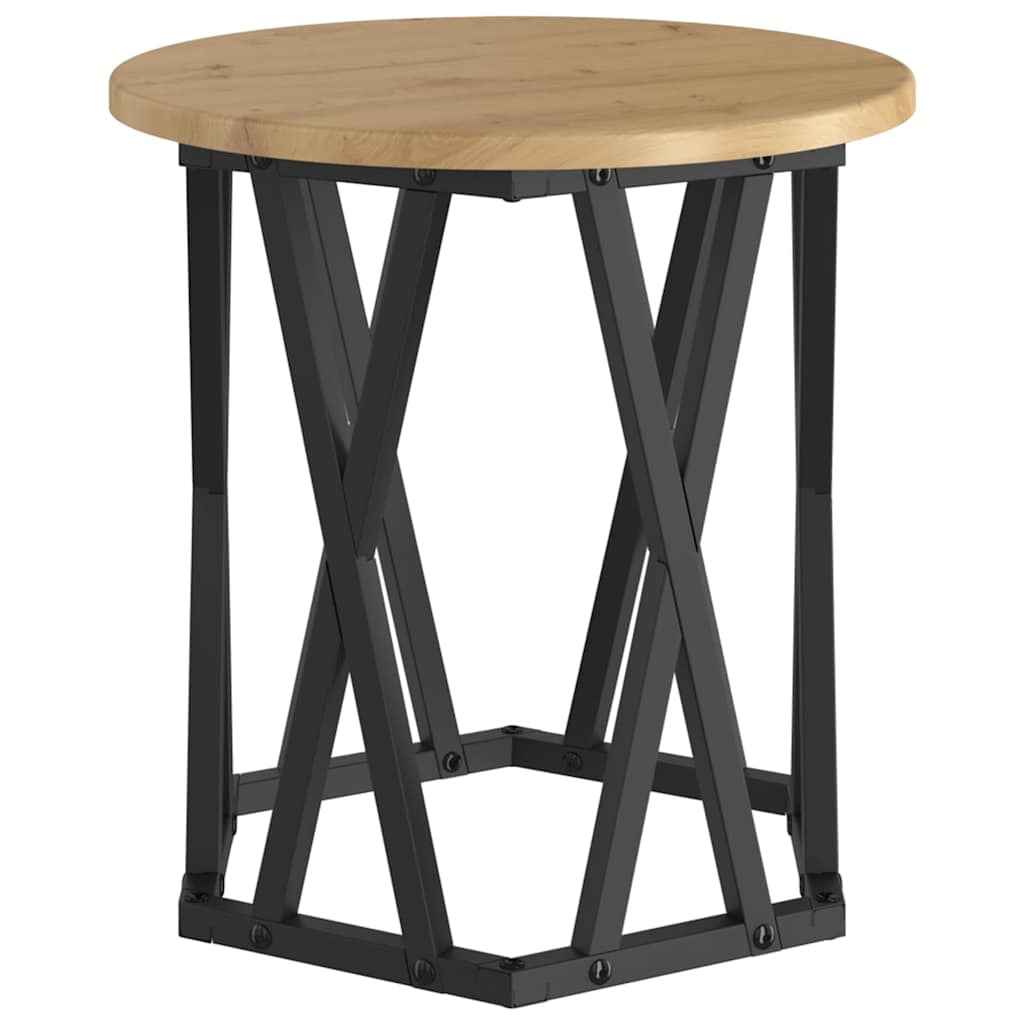 Bijzettafel 2 pcs Artisan Eiken Engineered hout en staal is nu te koop bij PeponiXL, paradijselijk wonen!