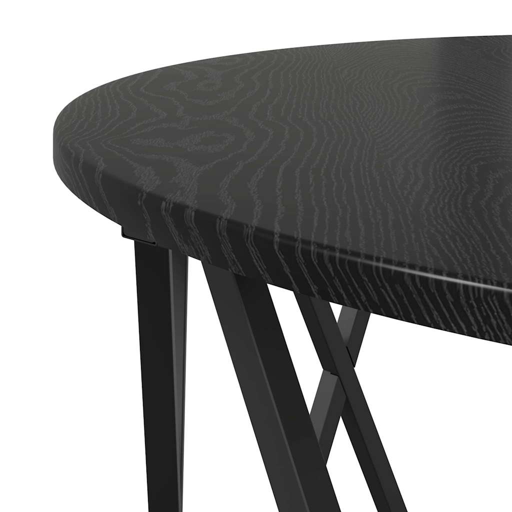 Salontafel Zwart Eiken 80 x 80 x 42 cm Engineered hout en staal is nu te koop bij PeponiXL, paradijselijk wonen!