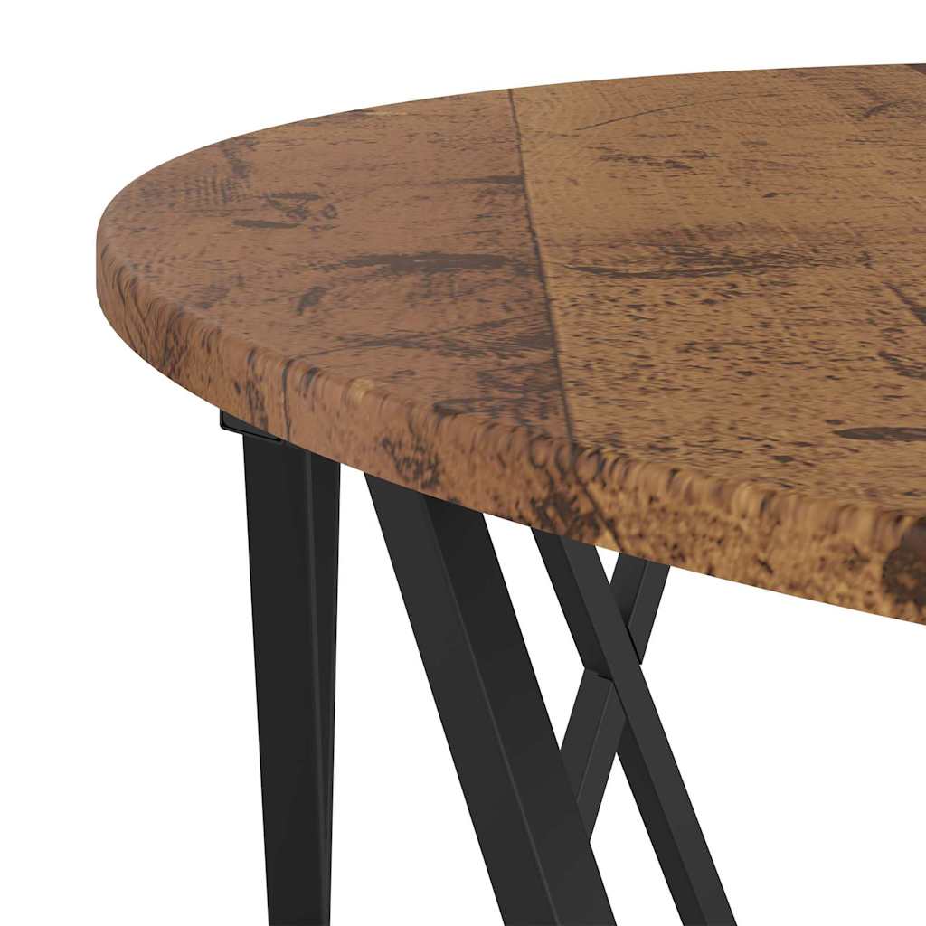Salontafel Oud Hout 80 x 80 x 42 cm Engineered hout en staal is nu te koop bij PeponiXL, paradijselijk wonen!