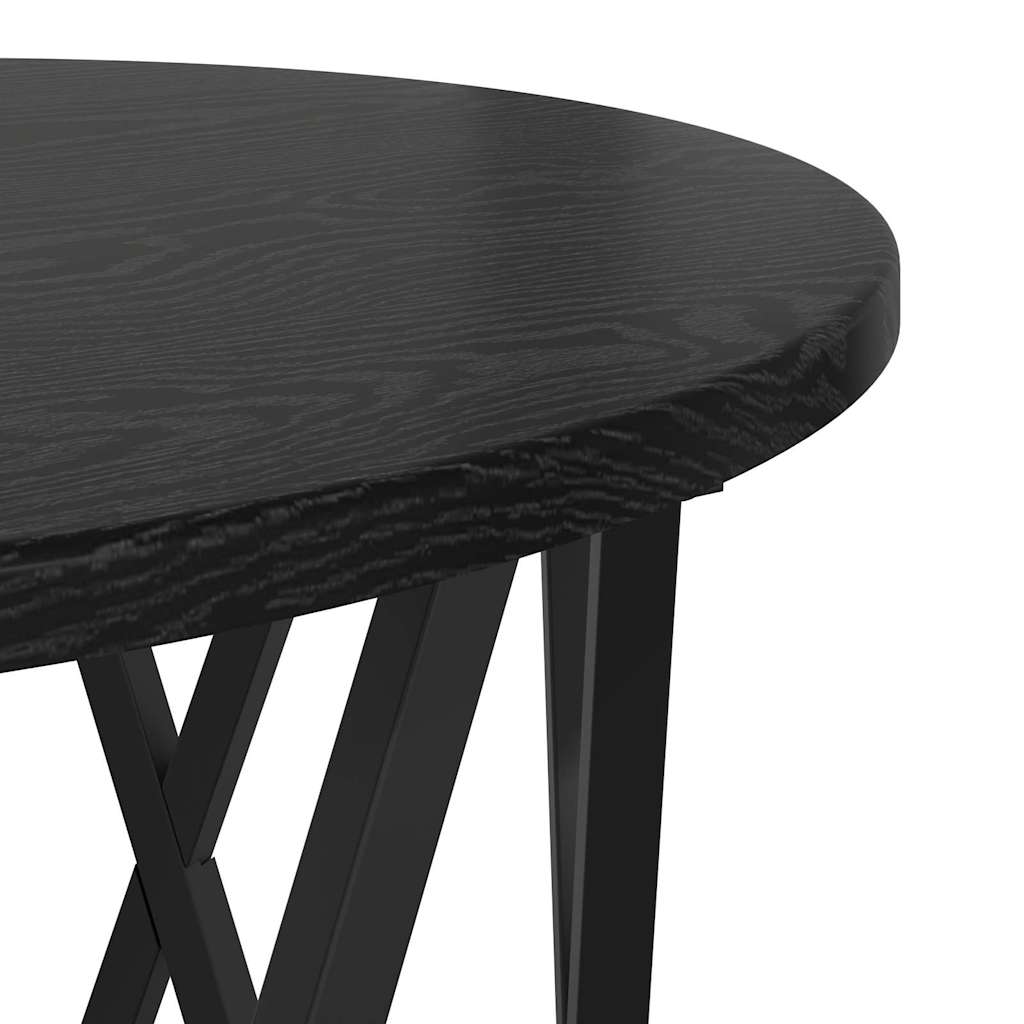 Nestbare Bijzettafel 3 pcs Zwart Eiken Engineered hout en staal is nu te koop bij PeponiXL, paradijselijk wonen!