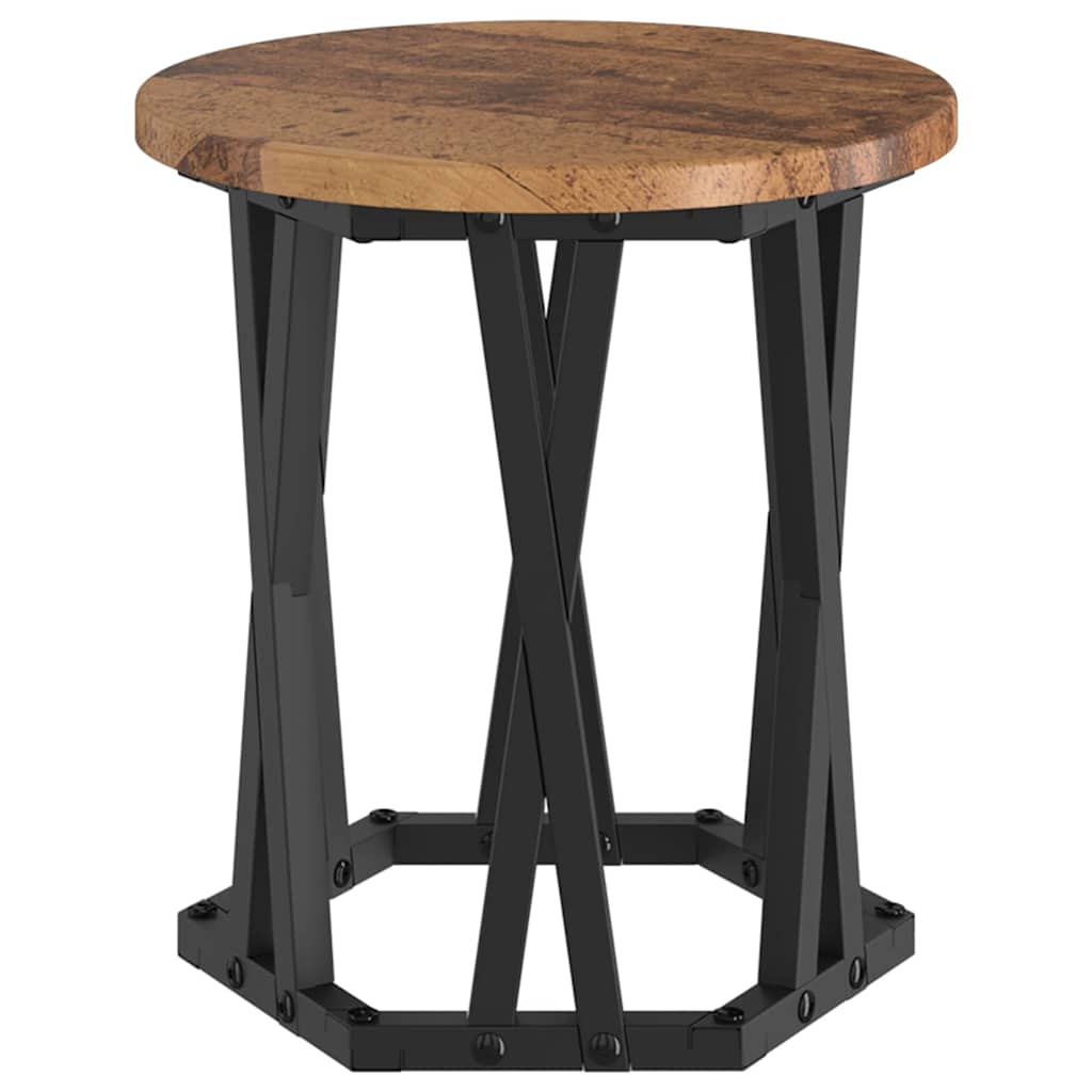 Nestbare Bijzettafel 3 pcs Oud Hout Engineered hout en staal is nu te koop bij PeponiXL, paradijselijk wonen!