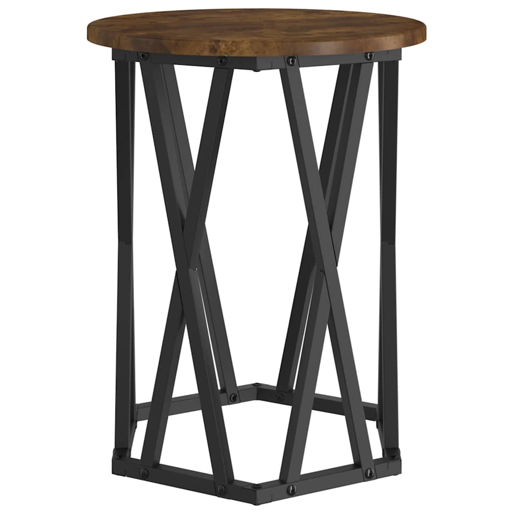 Salontafel 2 pcs Gerookt eiken Engineered hout en staal is nu te koop bij PeponiXL, paradijselijk wonen!