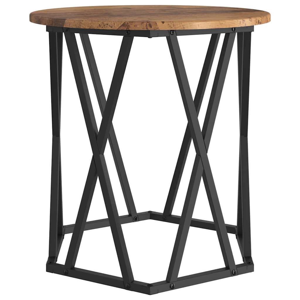 Salontafel 2 pcs Oud Hout Engineered hout en staal is nu te koop bij PeponiXL, paradijselijk wonen!