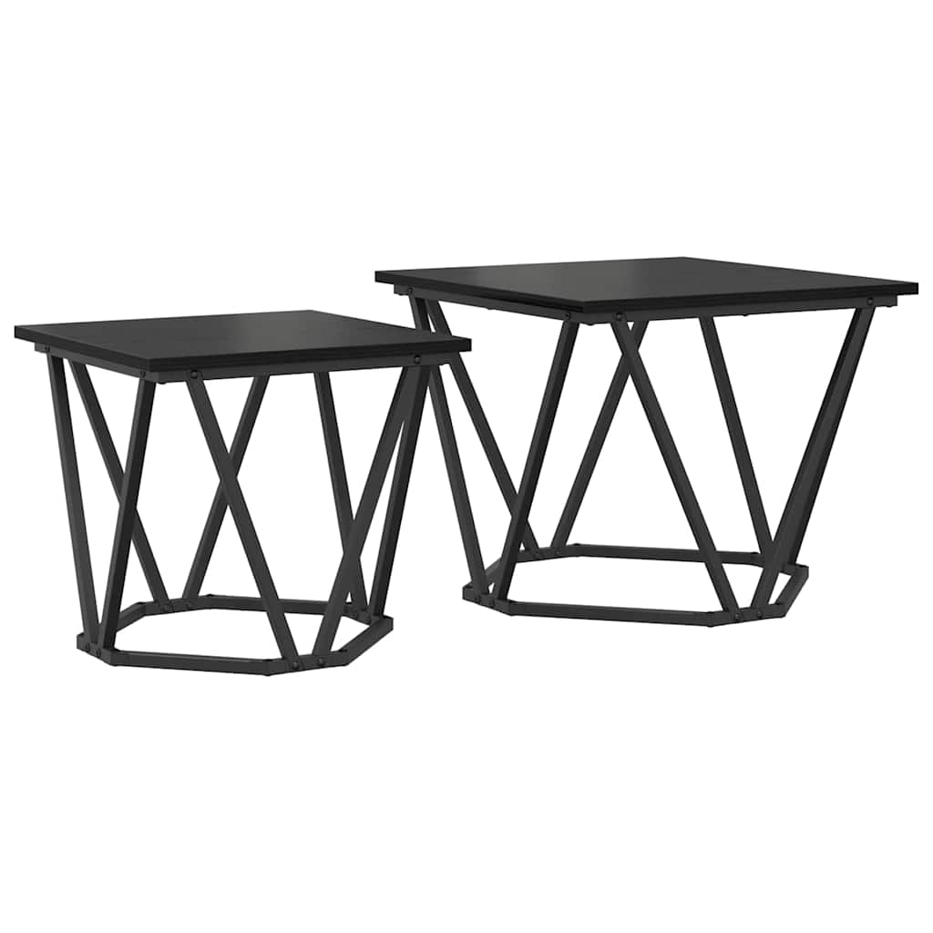 Bijzettafelset 2 pcs Zwart eiken 50 x 50 x 40 cm is nu te koop bij PeponiXL, paradijselijk wonen!