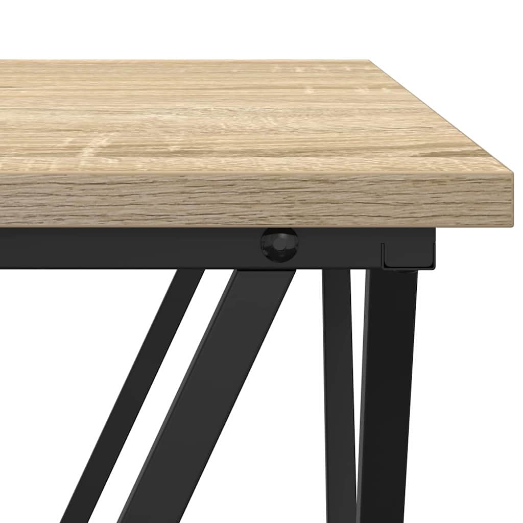 Bijzettafelset 2 pcs Sonoma Eiken Engineered hout en staal is nu te koop bij PeponiXL, paradijselijk wonen!
