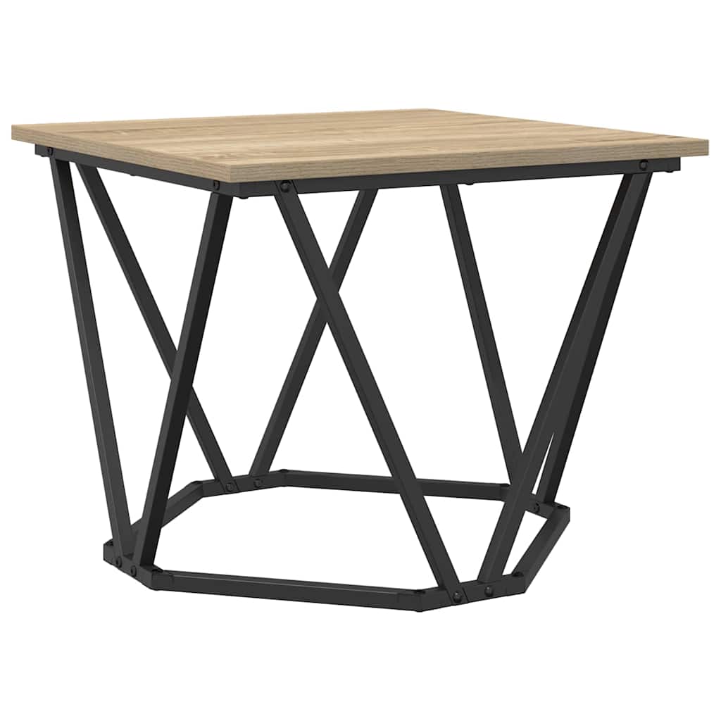Bijzettafelset 2 pcs Sonoma Eiken Engineered hout en staal is nu te koop bij PeponiXL, paradijselijk wonen!