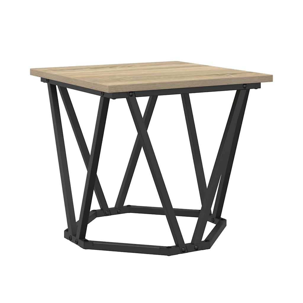 Bijzettafelset 2 pcs Sonoma Eiken Engineered hout en staal is nu te koop bij PeponiXL, paradijselijk wonen!