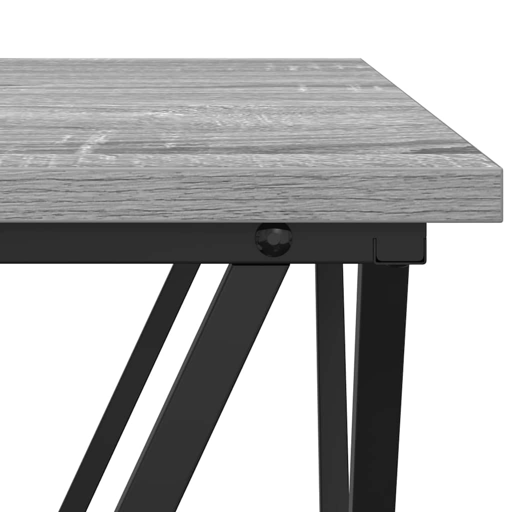 Bijzettafelset 2 pcs Grijs Sonoma Engineered hout en staal is nu te koop bij PeponiXL, paradijselijk wonen!