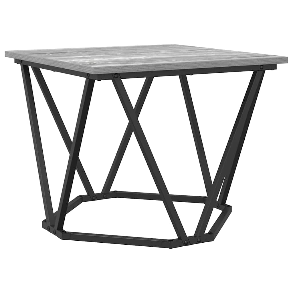 Bijzettafelset 2 pcs Grijs Sonoma Engineered hout en staal is nu te koop bij PeponiXL, paradijselijk wonen!