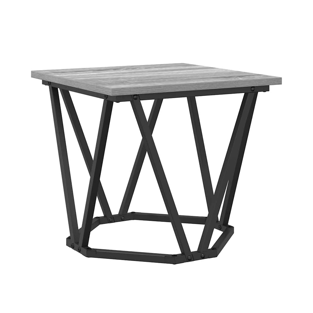Bijzettafelset 2 pcs Grijs Sonoma Engineered hout en staal is nu te koop bij PeponiXL, paradijselijk wonen!