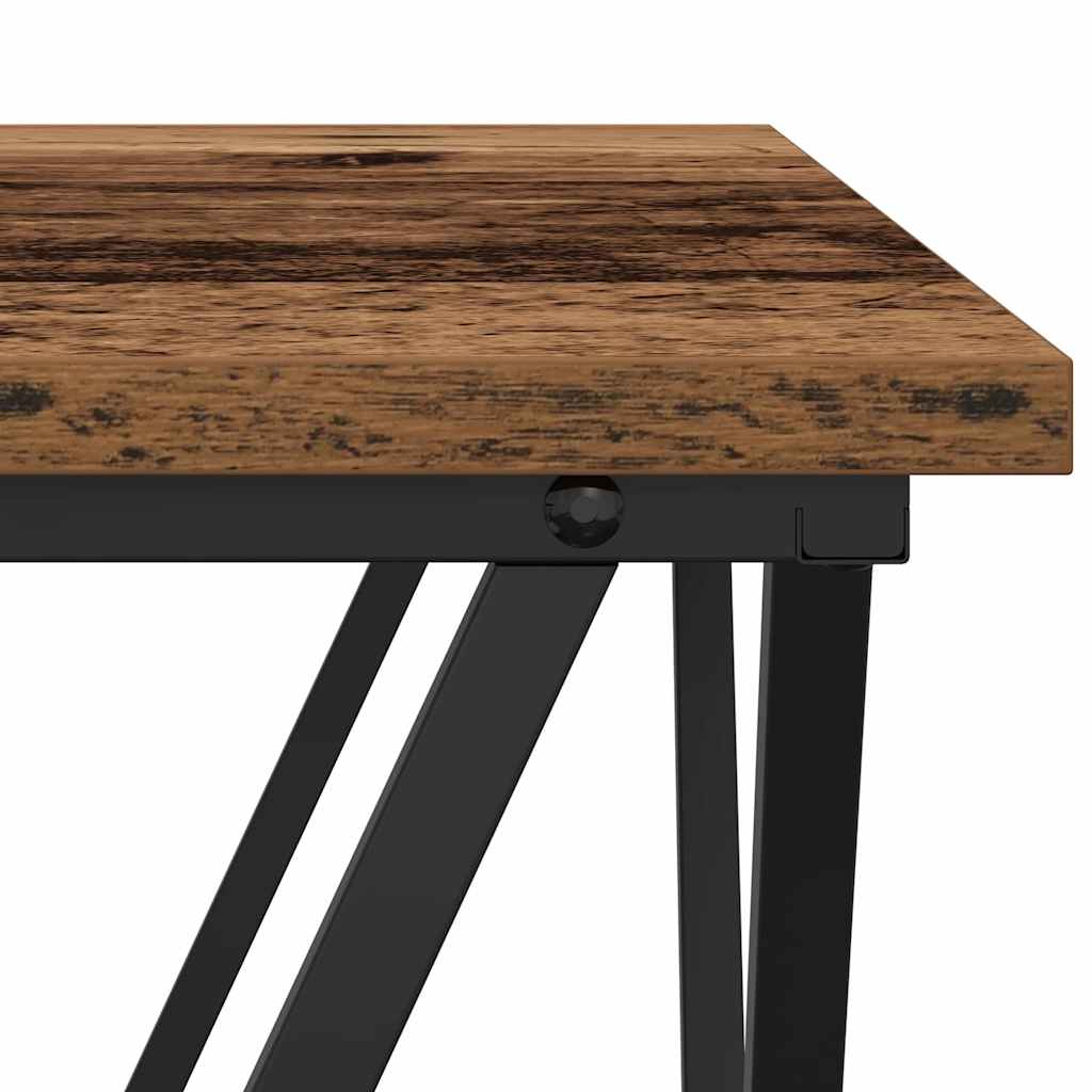 Bijzettafelset 2 pcs hergebruikt hout Engineered hout en staal is nu te koop bij PeponiXL, paradijselijk wonen!