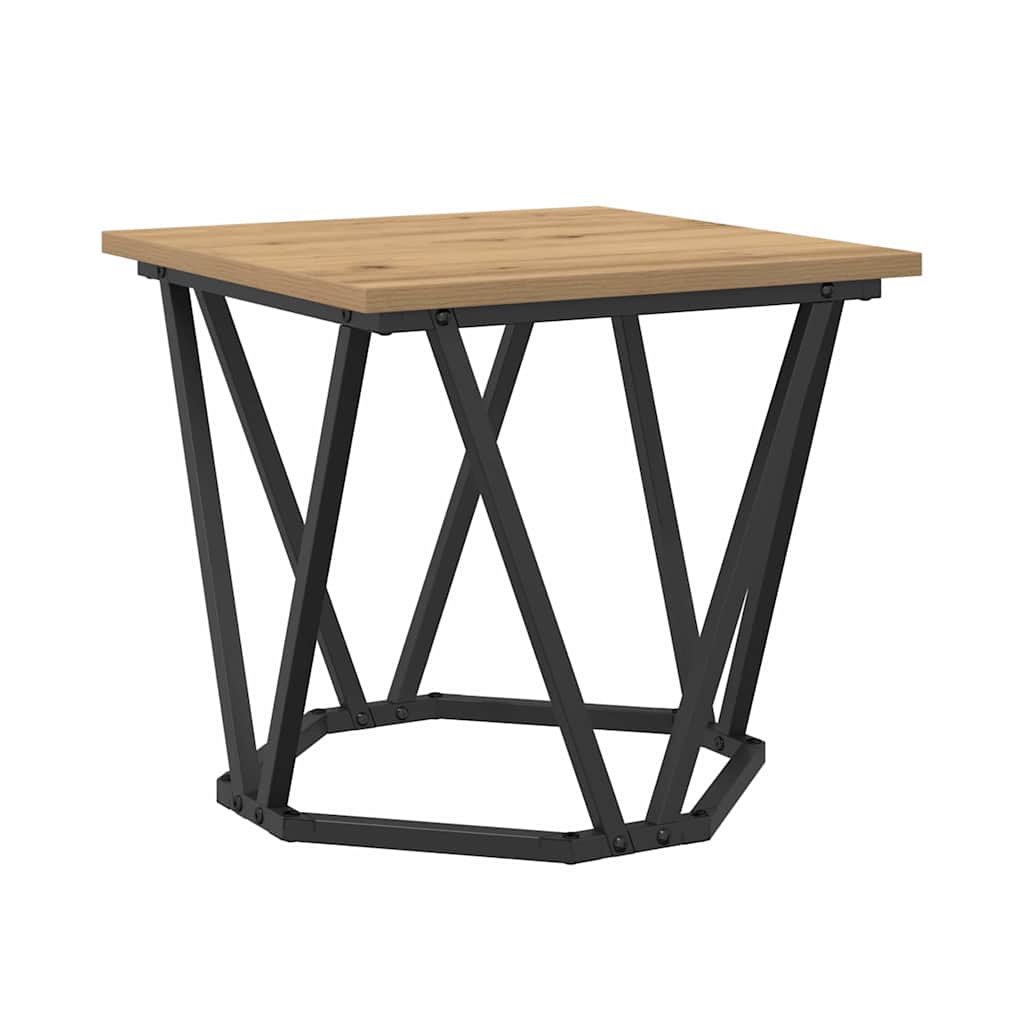 Bijzettafelset 2 pcs Artisan Eiken Engineered hout en staal is nu te koop bij PeponiXL, paradijselijk wonen!