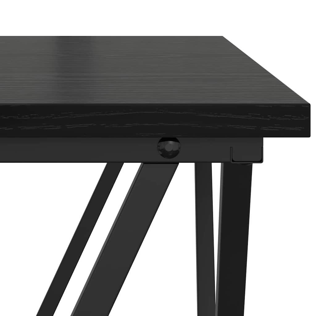 Salontafel Zwart Eiken 80 x 80 x 45 cm Engineered hout en staal is nu te koop bij PeponiXL, paradijselijk wonen!