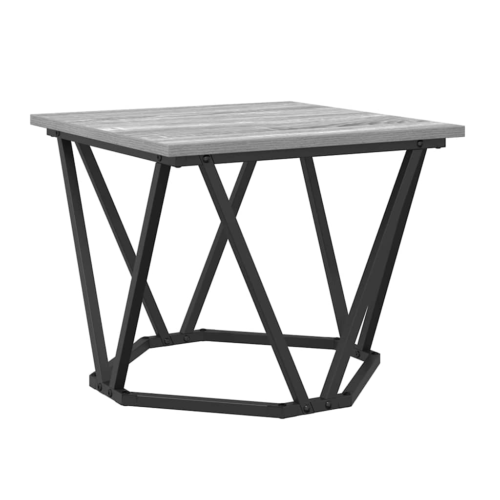 Salontafel 3 pcs Grijs Sonoma Engineered hout en staal is nu te koop bij PeponiXL, paradijselijk wonen!