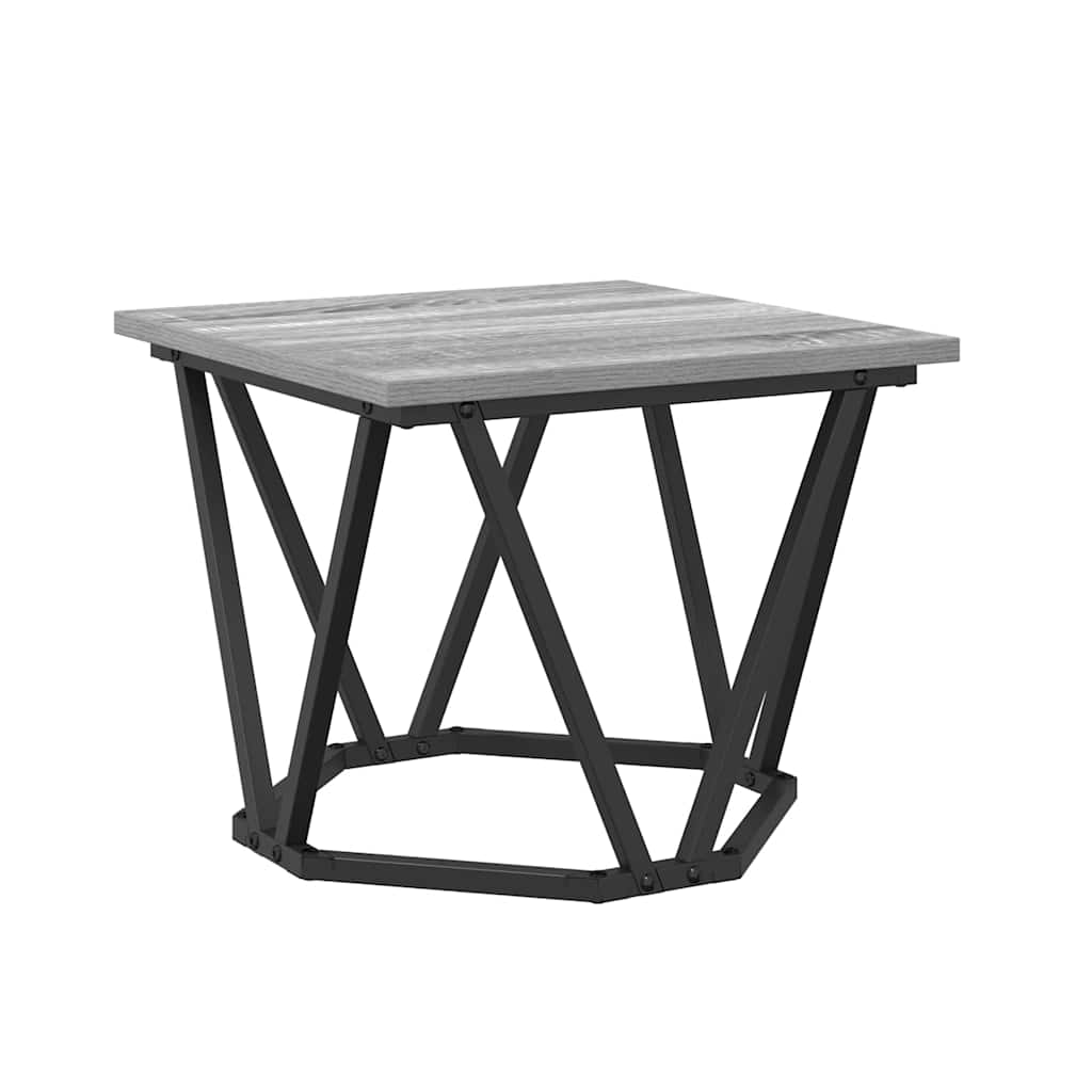 Salontafel 3 pcs Grijs Sonoma Engineered hout en staal is nu te koop bij PeponiXL, paradijselijk wonen!