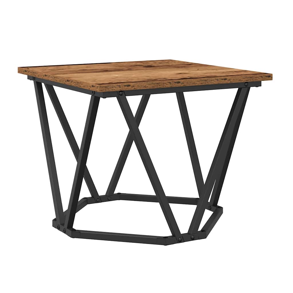 Salontafel 3 pcs Oud Hout Engineered hout en staal is nu te koop bij PeponiXL, paradijselijk wonen!