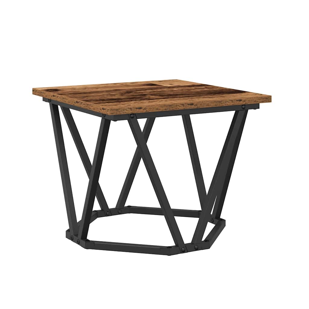 Salontafel 3 pcs Oud Hout Engineered hout en staal is nu te koop bij PeponiXL, paradijselijk wonen!
