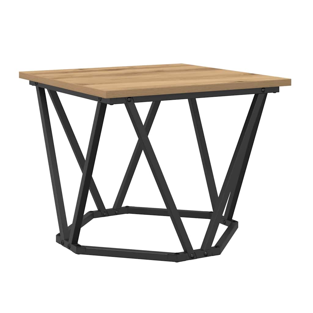 Salontafel 3 pcs Artisan Eiken Engineered hout en staal is nu te koop bij PeponiXL, paradijselijk wonen!