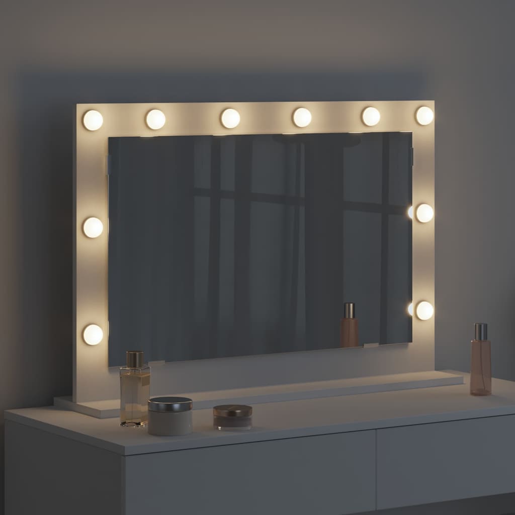 Schmink Spiegel Wit 80 x 15 x 18 cm Glas en Hout met Kunststof is nu te koop bij PeponiXL, paradijselijk wonen!