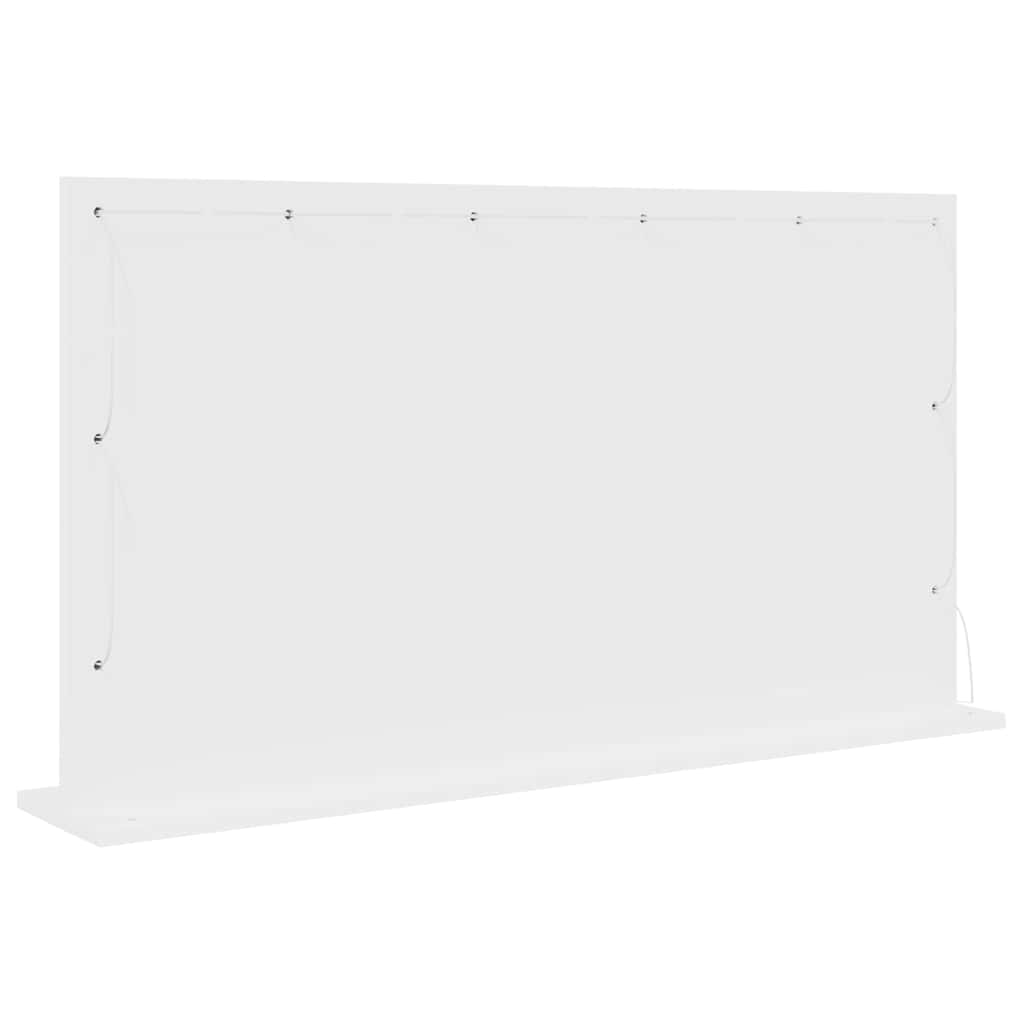 Schmink Spiegel Wit 100 x 55 x 18 cm Glas en Hout met Kunststof is nu te koop bij PeponiXL, paradijselijk wonen!