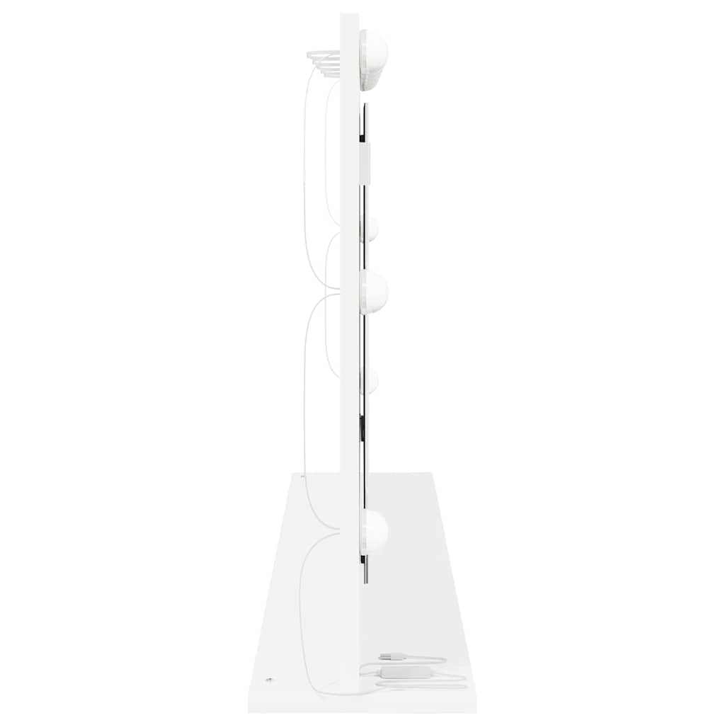 Schmink Spiegel Wit 100 x 55 x 18 cm Glas en Hout met Kunststof is nu te koop bij PeponiXL, paradijselijk wonen!