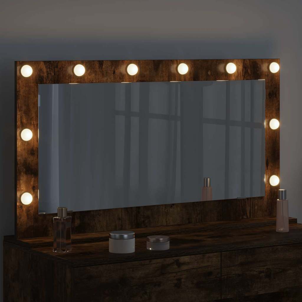 Schmink Spiegel Rechthoekig Gerookt eiken 100 x 55 x 18 cm is nu te koop bij PeponiXL, paradijselijk wonen!