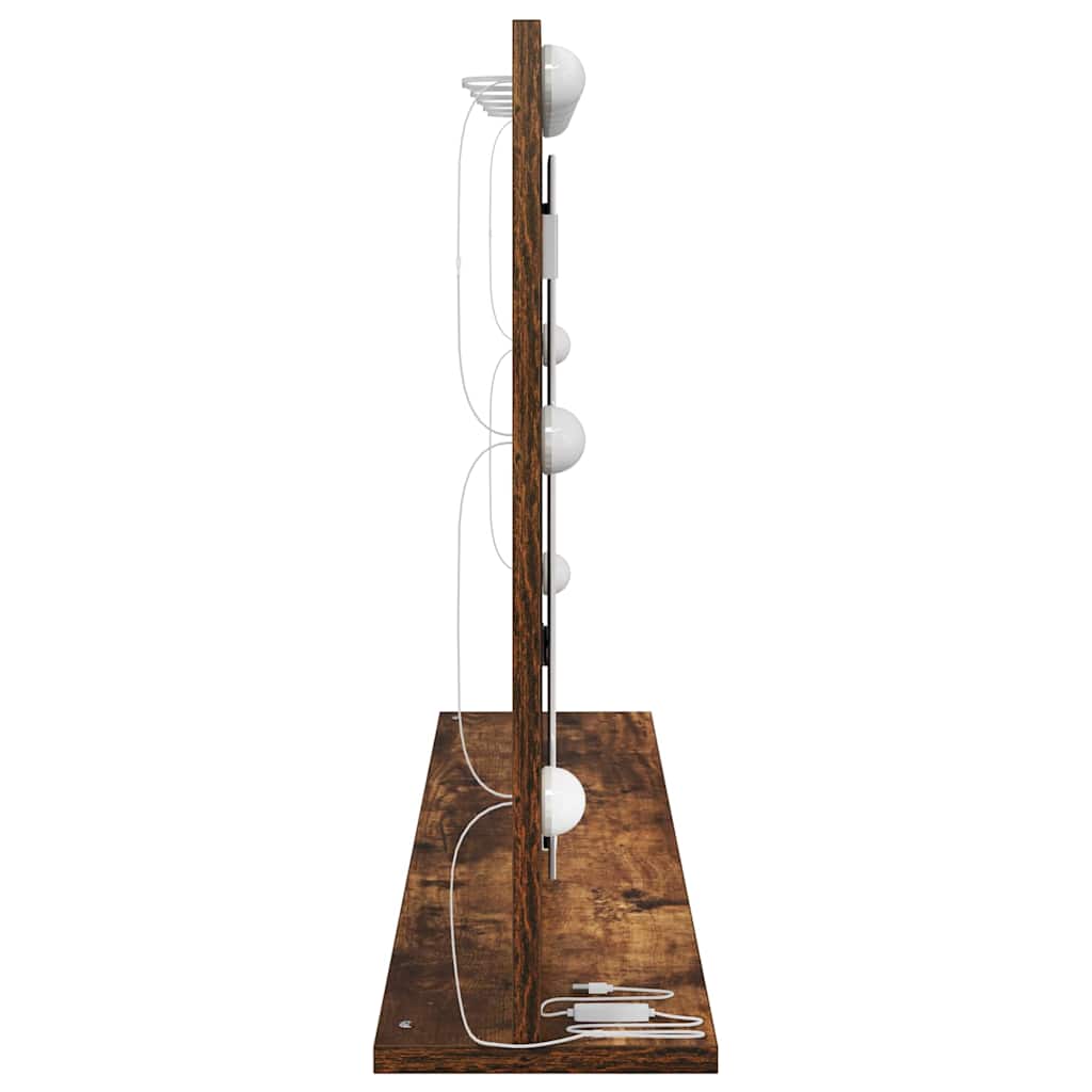 Schmink Spiegel Rechthoekig Gerookt eiken 100 x 55 x 18 cm is nu te koop bij PeponiXL, paradijselijk wonen!